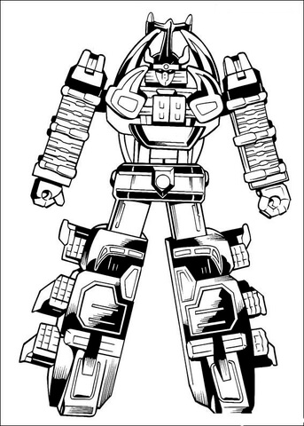 The Megazord Is Ready To Fight  Coloring Page